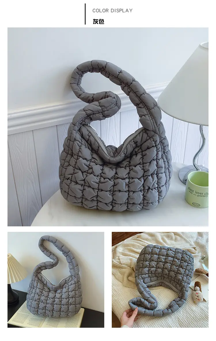 Black Cloud Pleated Shoulder Bag for Women — feature 24
