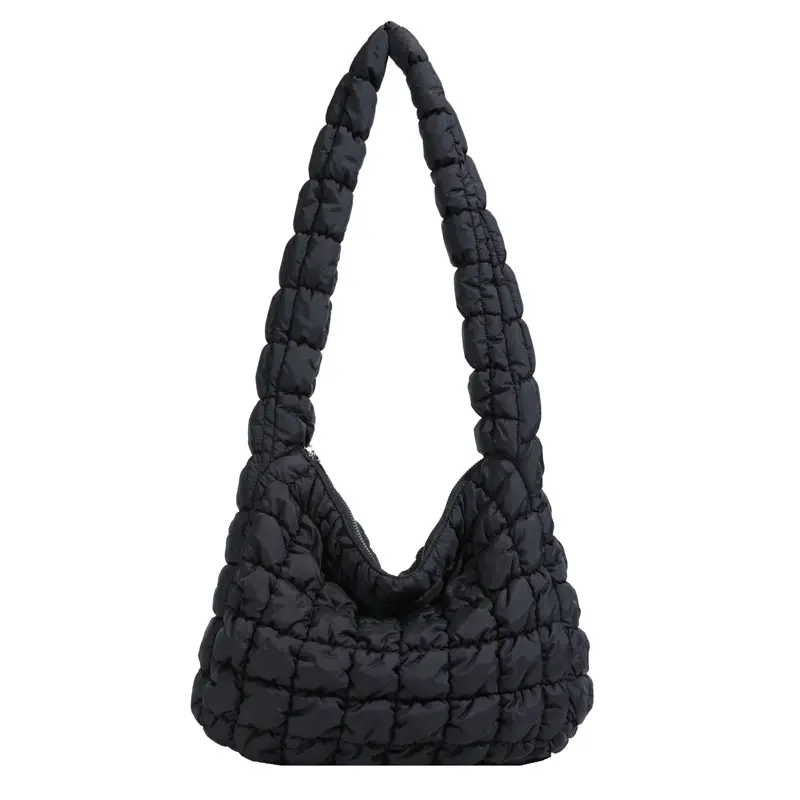 Black Cloud Pleated Shoulder Bag for Women - Image 2