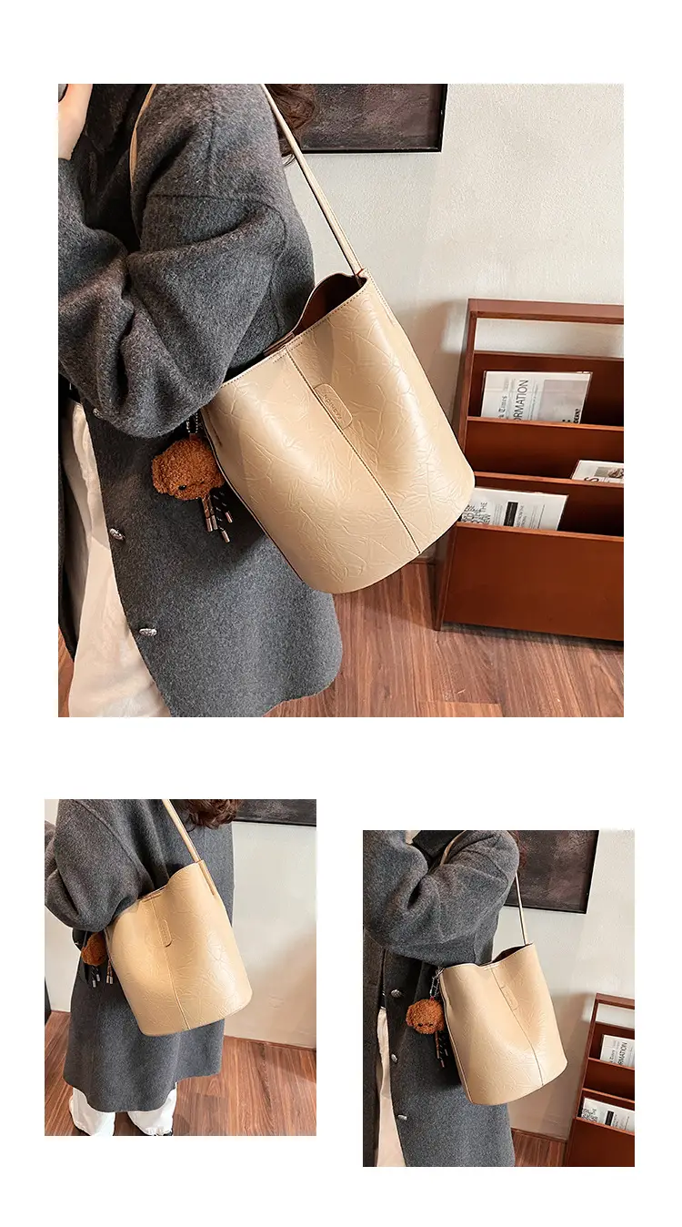 Korean Style Brown Bucket Bag for Women — feature 13