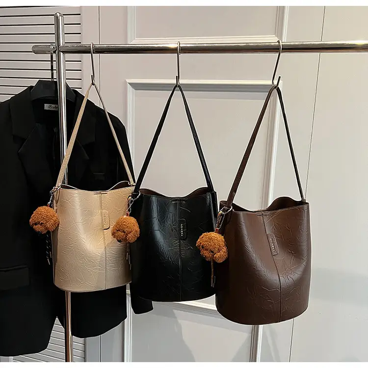 Korean Style Brown Bucket Bag for Women — feature 16