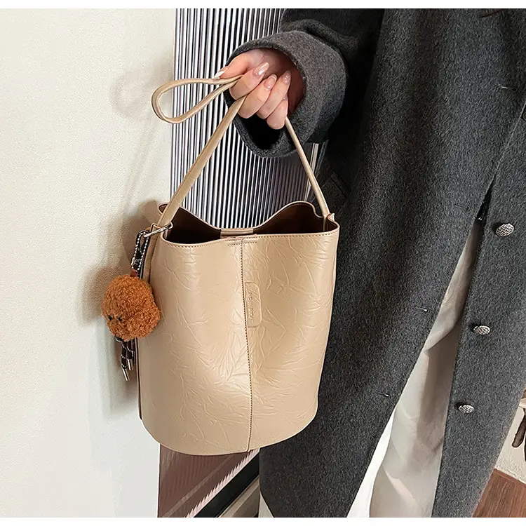 Korean Style Brown Bucket Bag for Women — feature 26