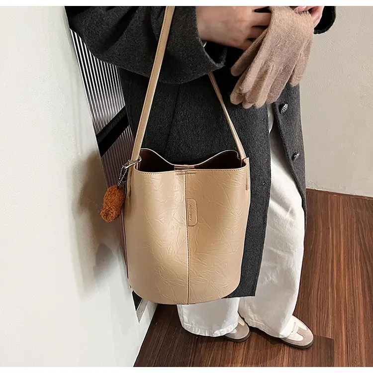 Korean Style Brown Bucket Bag for Women — feature 27
