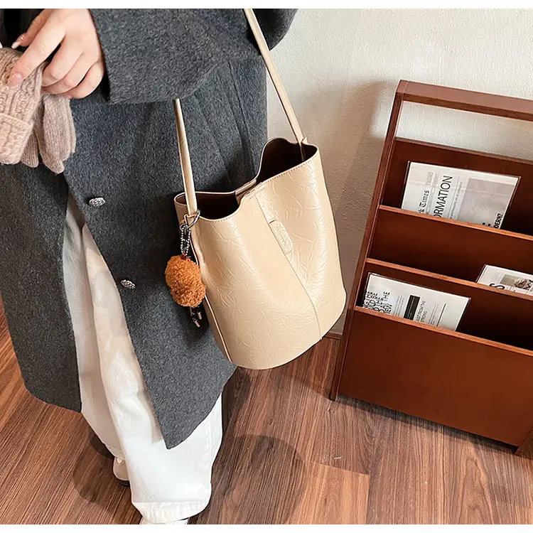 Korean Style Brown Bucket Bag for Women — feature 30