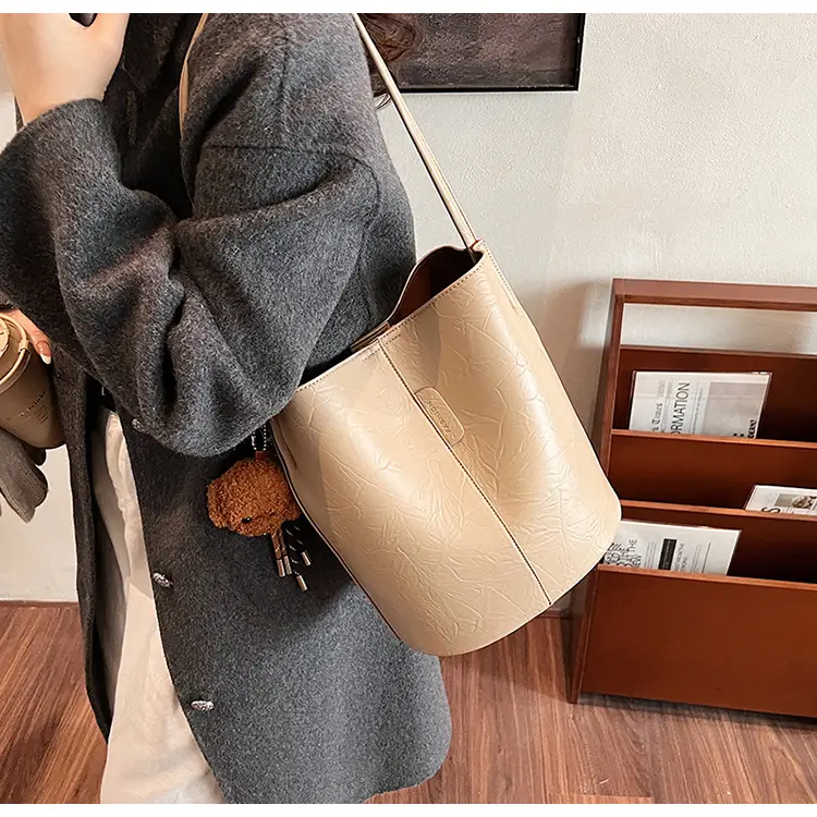 Korean Style Brown Bucket Bag for Women — feature 32