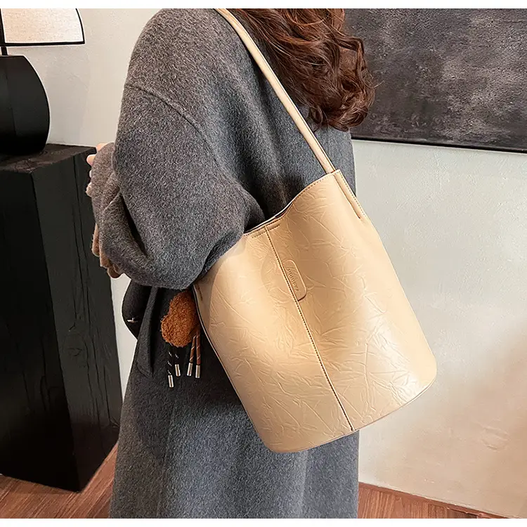 Korean Style Brown Bucket Bag for Women — feature 33
