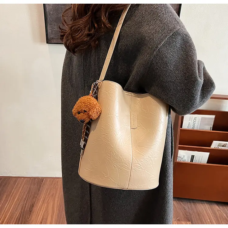 Korean Style Brown Bucket Bag for Women — feature 34