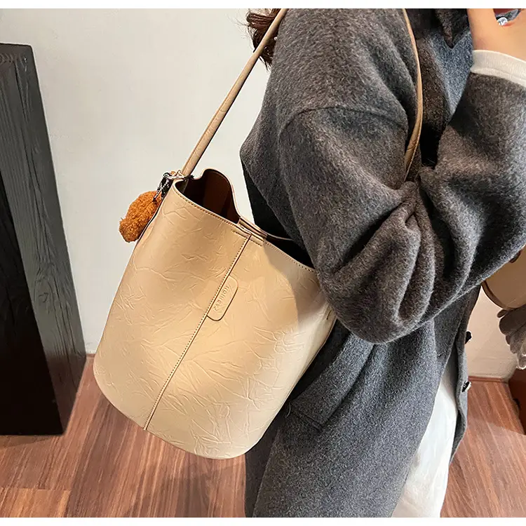 Korean Style Brown Bucket Bag for Women — feature 35