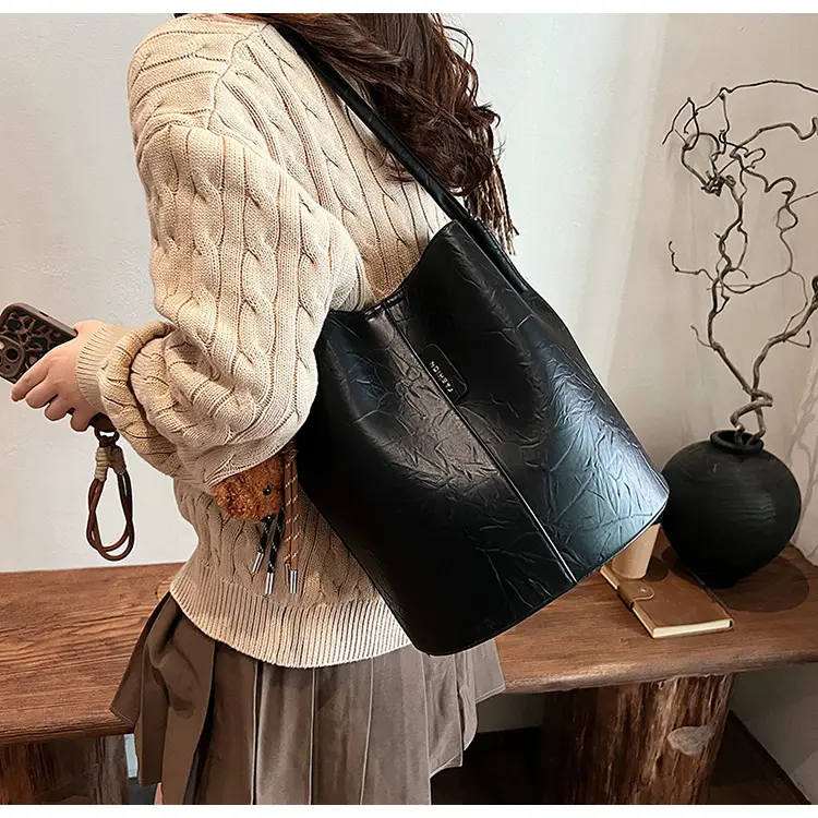Korean Style Brown Bucket Bag for Women — feature 39