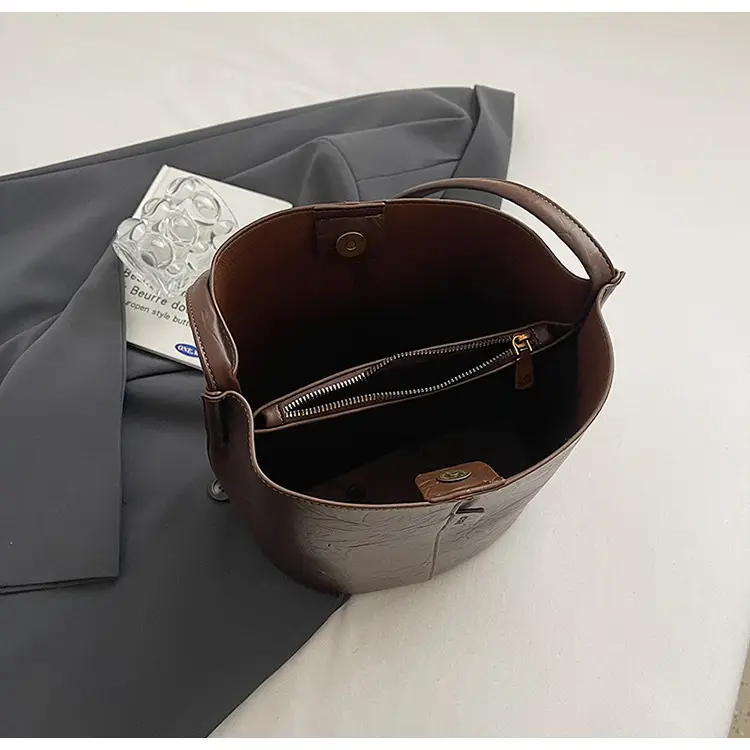 Korean Style Brown Bucket Bag for Women — feature 47