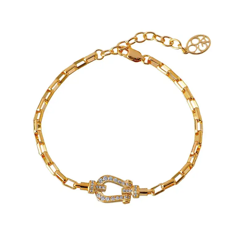 Zircon Rose Gold Horseshoe Bracelet for Women - Image 5