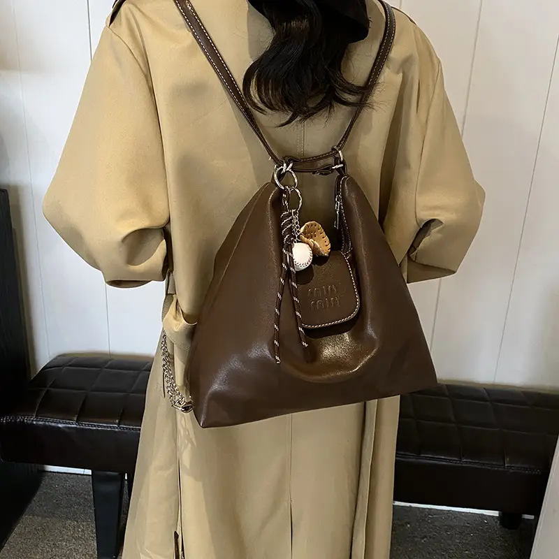 Vintage Work Commuter Tote Bag Women Large Capacity Backpack 2024 New Casual Small Multi-function Shoulder Bag - Image 10