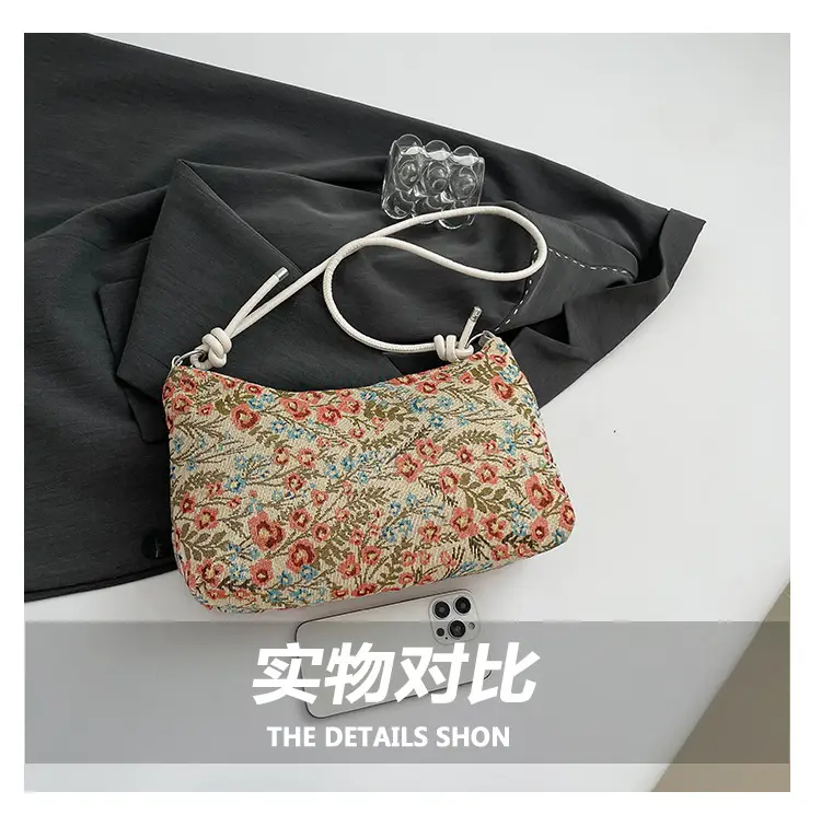 Japanese Floral Canvas Shoulder Bag Large Capacity — feature 6