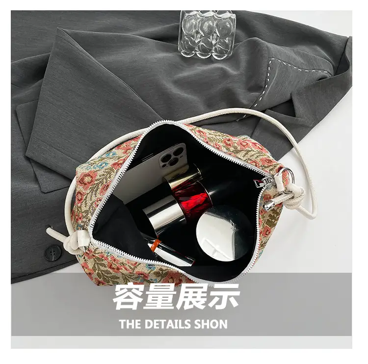 Japanese Floral Canvas Shoulder Bag Large Capacity — feature 7
