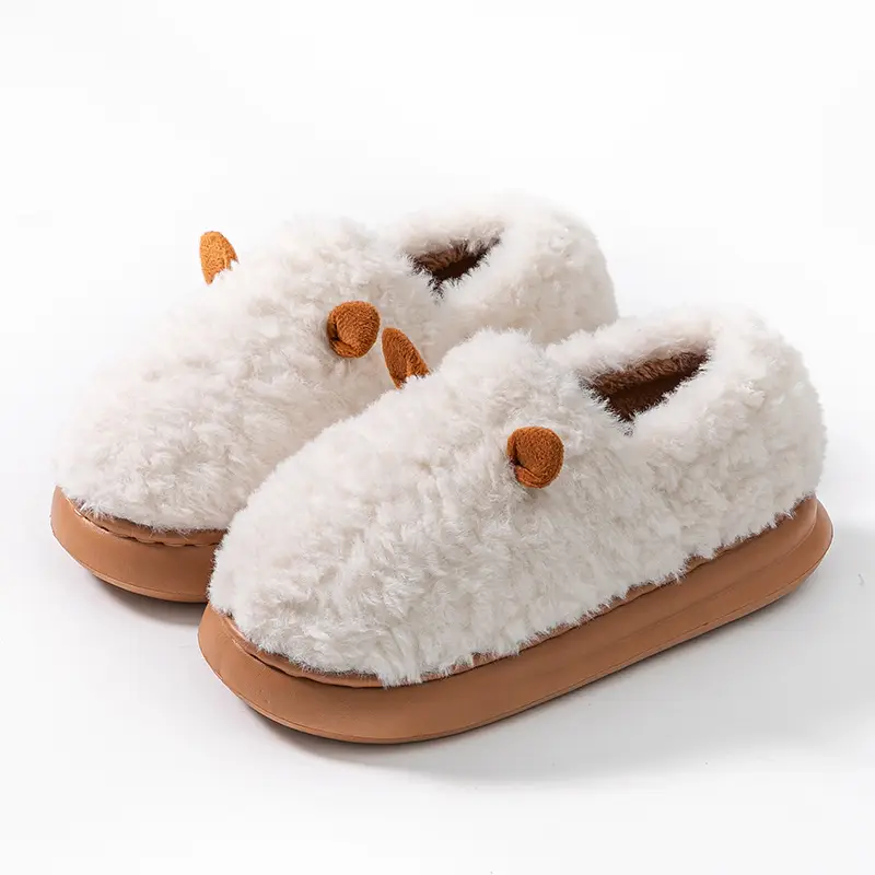 Women's Winter Plush Cotton Slippers Closed Back - Image 13