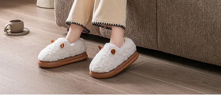 Women's Winter Plush Cotton Slippers Closed Back — feature 13