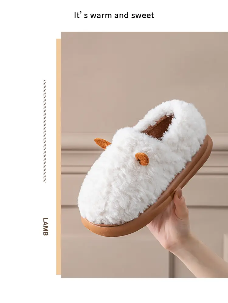 Women's Winter Plush Cotton Slippers Closed Back — feature 14