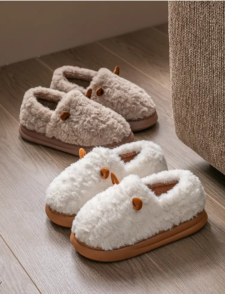 Women's Winter Plush Cotton Slippers Closed Back — feature 15