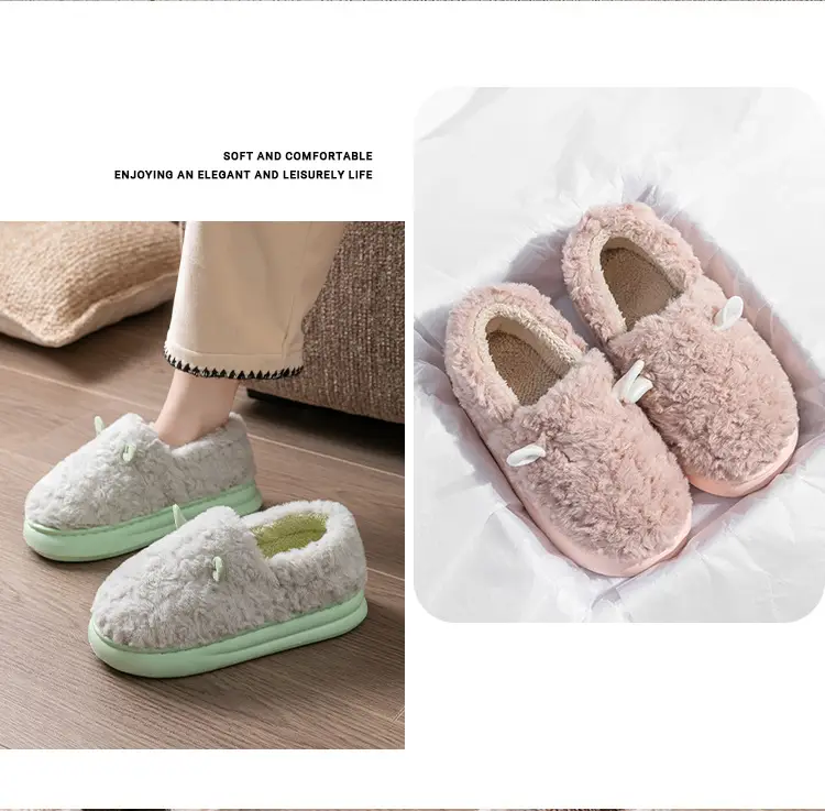 Women's Winter Plush Cotton Slippers Closed Back — feature 16