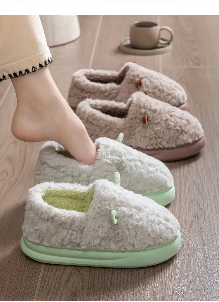 Women's Winter Plush Cotton Slippers Closed Back — feature 19