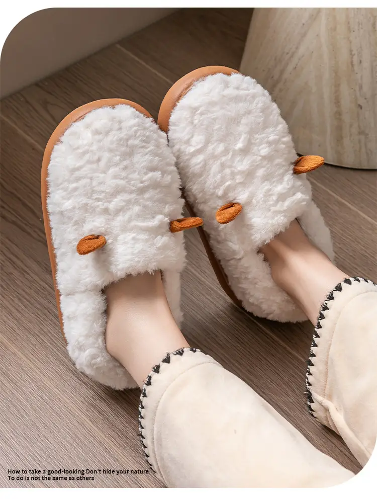 Women's Winter Plush Cotton Slippers Closed Back — feature 3
