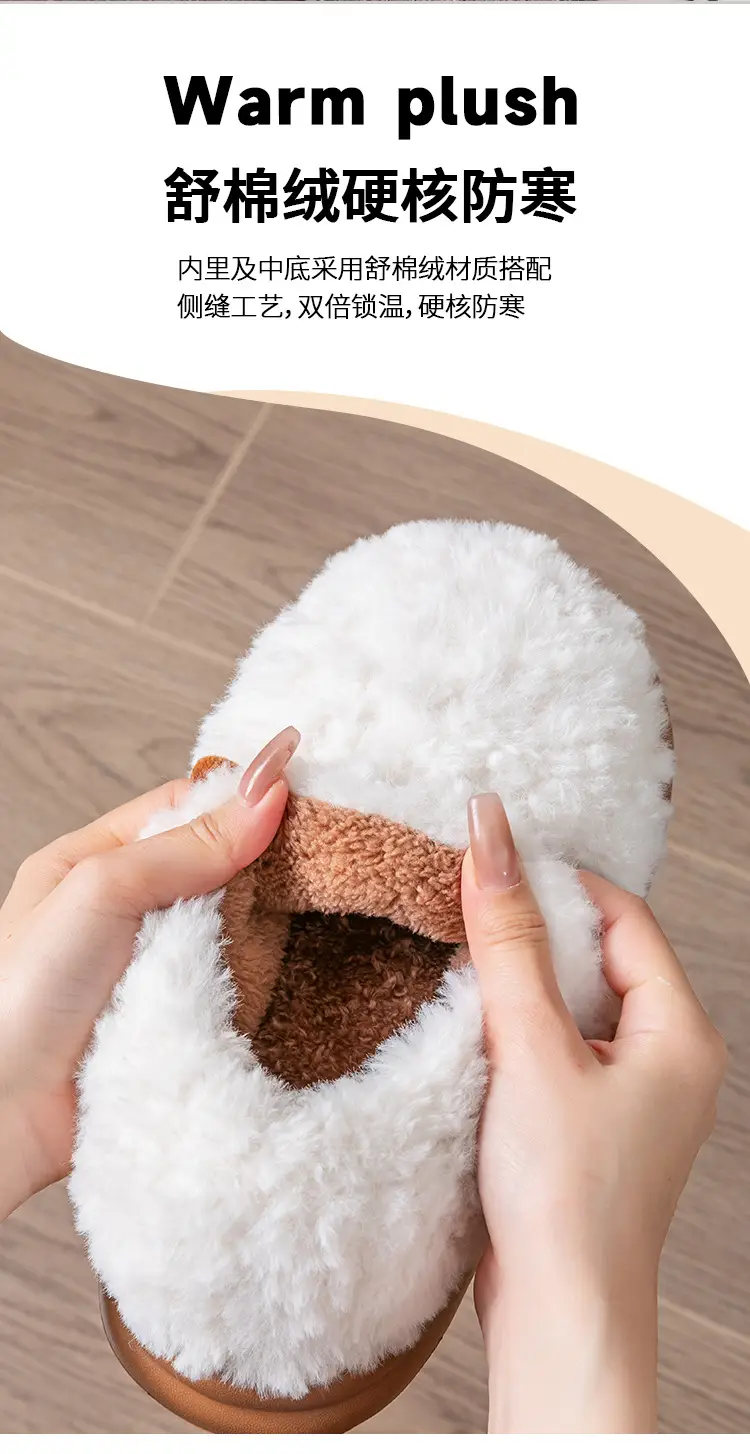 Women's Winter Plush Cotton Slippers Closed Back — feature 8