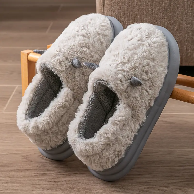 Women's Winter Plush Cotton Slippers Closed Back - Image 4