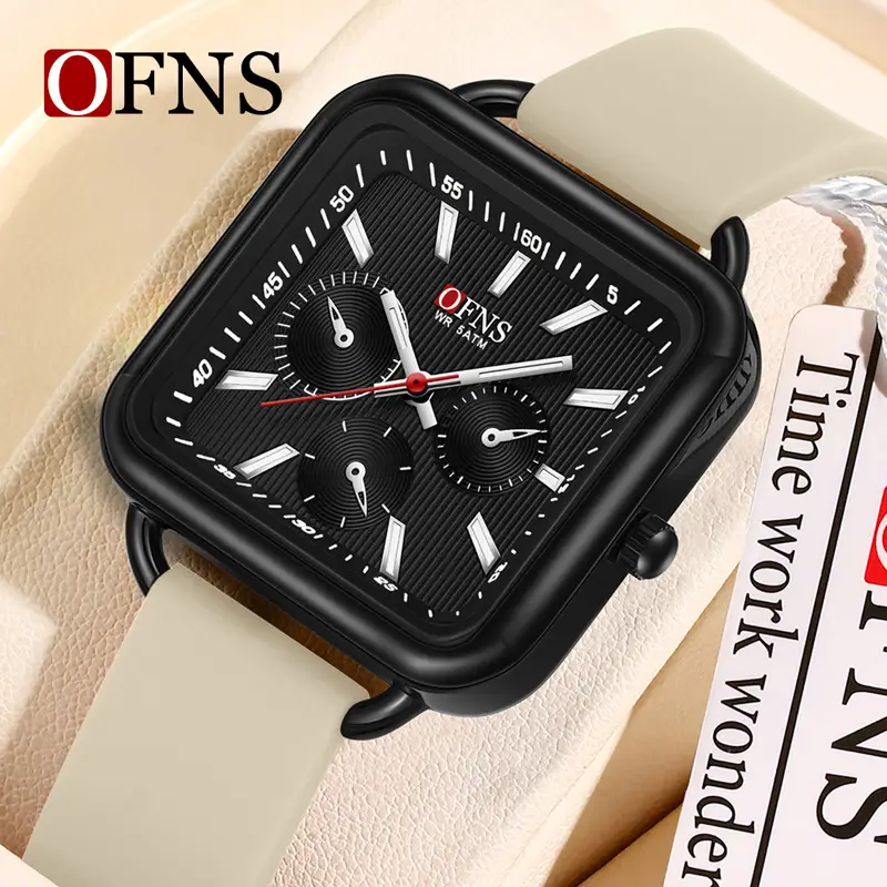 Oufs Black Women's Quartz Watch with Silicone Band - Image 11