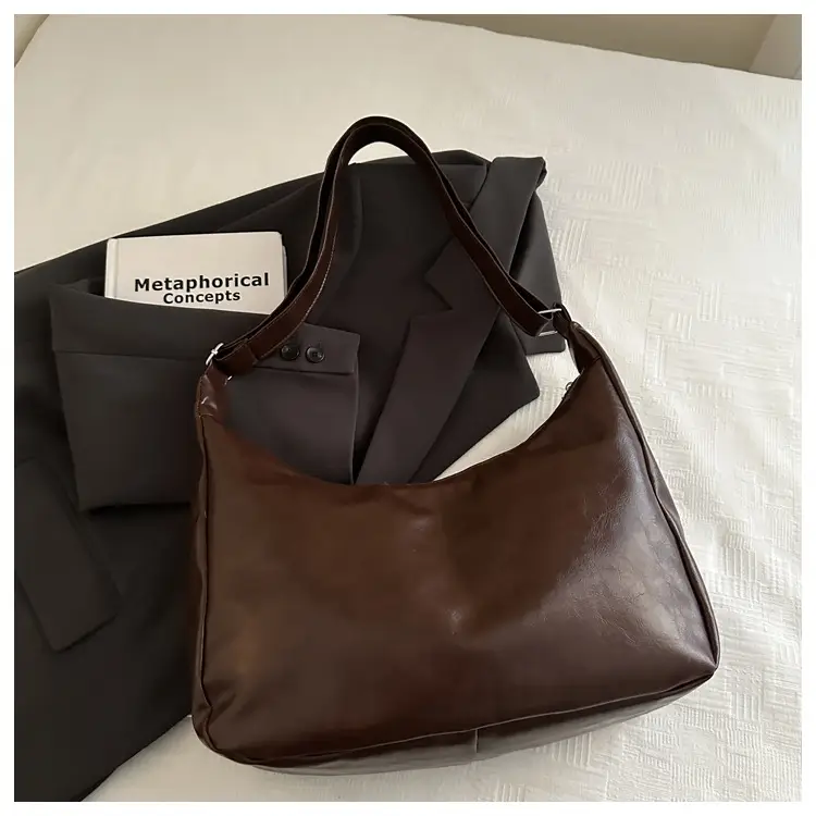 Trendy Red Leather Shoulder Tote Bag for Women — feature 27