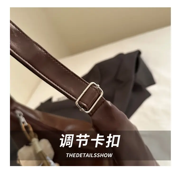 Trendy Red Leather Shoulder Tote Bag for Women — feature 7