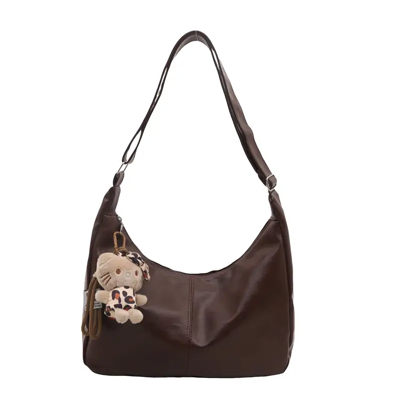 Trendy Red Leather Shoulder Tote Bag for Women