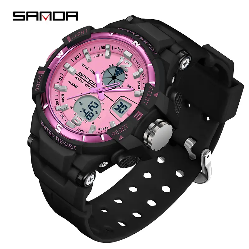 Sanda Black GPS Digital Watch for Men Women