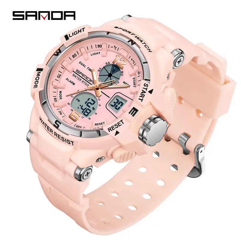 Sanda Black GPS Digital Watch for Men Women
