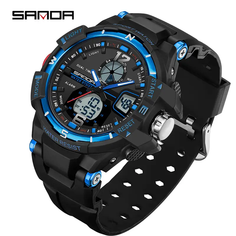 Sanda Black GPS Digital Watch for Men Women