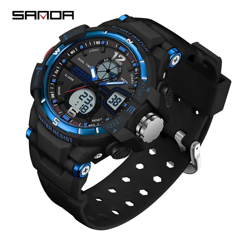 Sanda Black GPS Digital Watch for Men Women