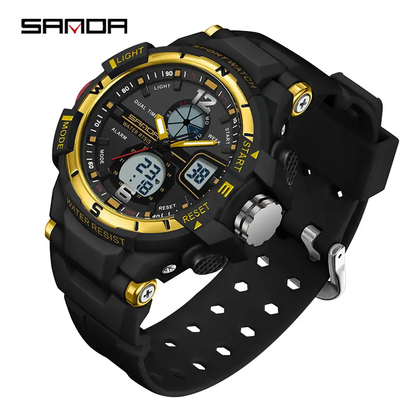 Sanda Black GPS Digital Watch for Men Women