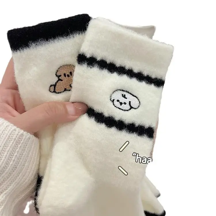 Australian velvet thick socks women's warm fleece-lined thick tube socks winter confinement socks postpartum autumn and winter cute sleep socks