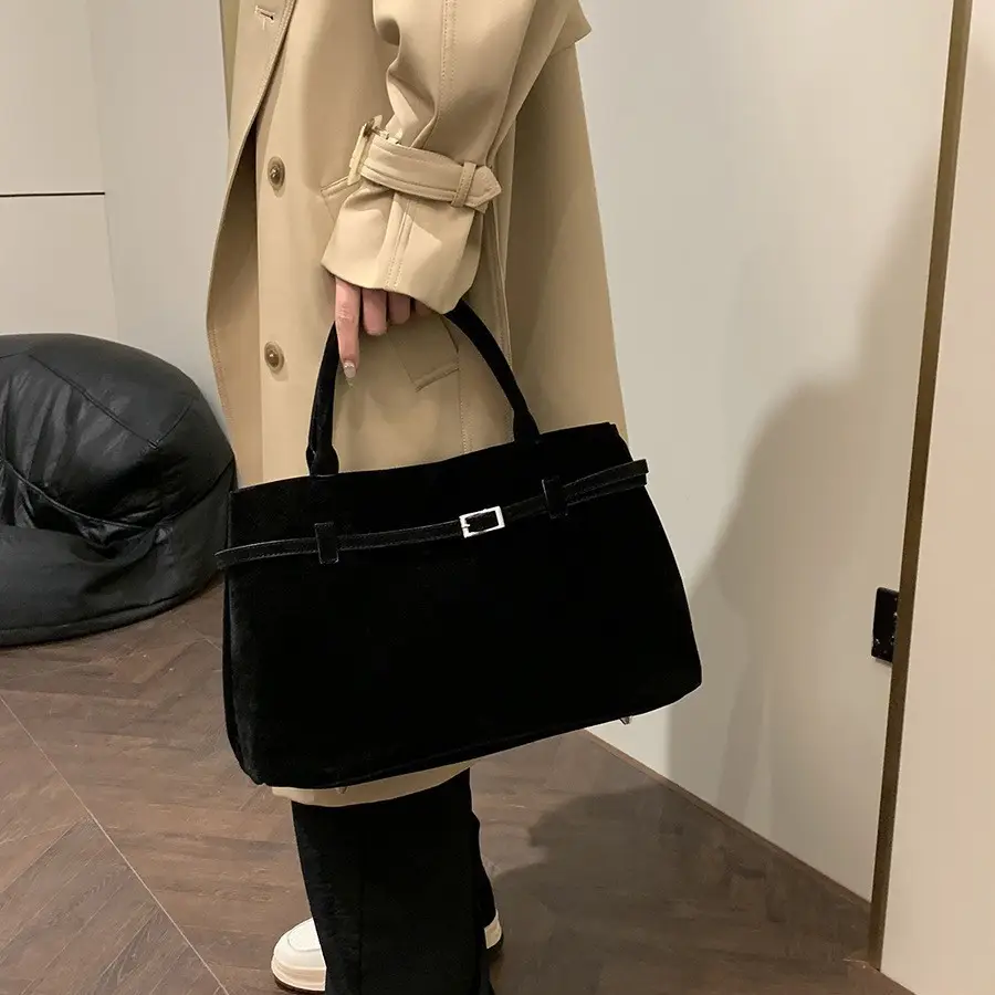 Retro Suede Leather Commuter Bag for Women