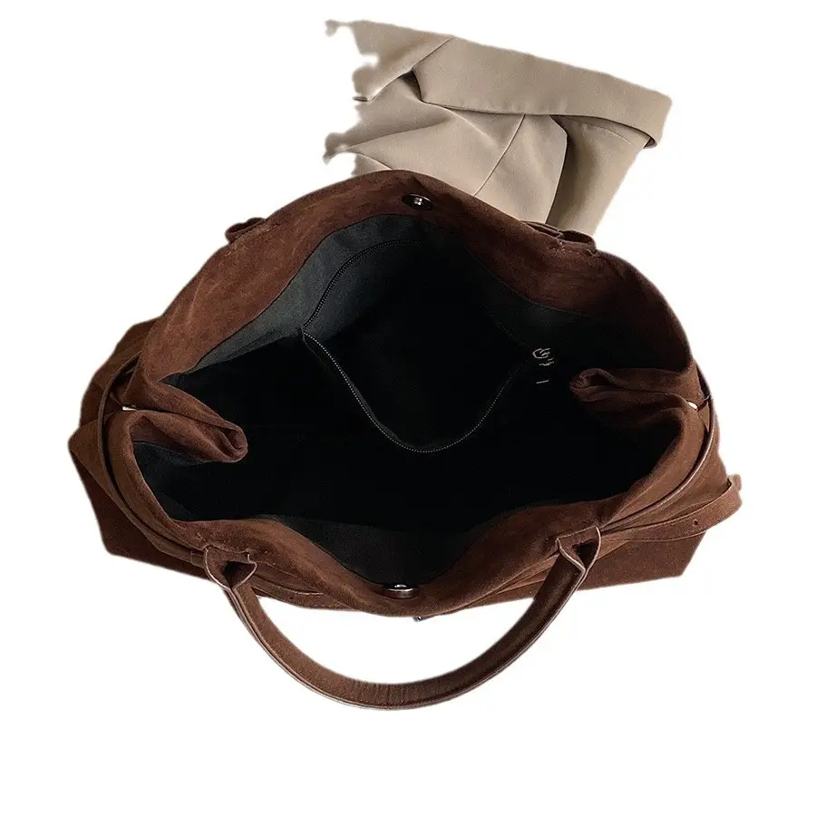 Retro Suede Leather Commuter Bag for Women