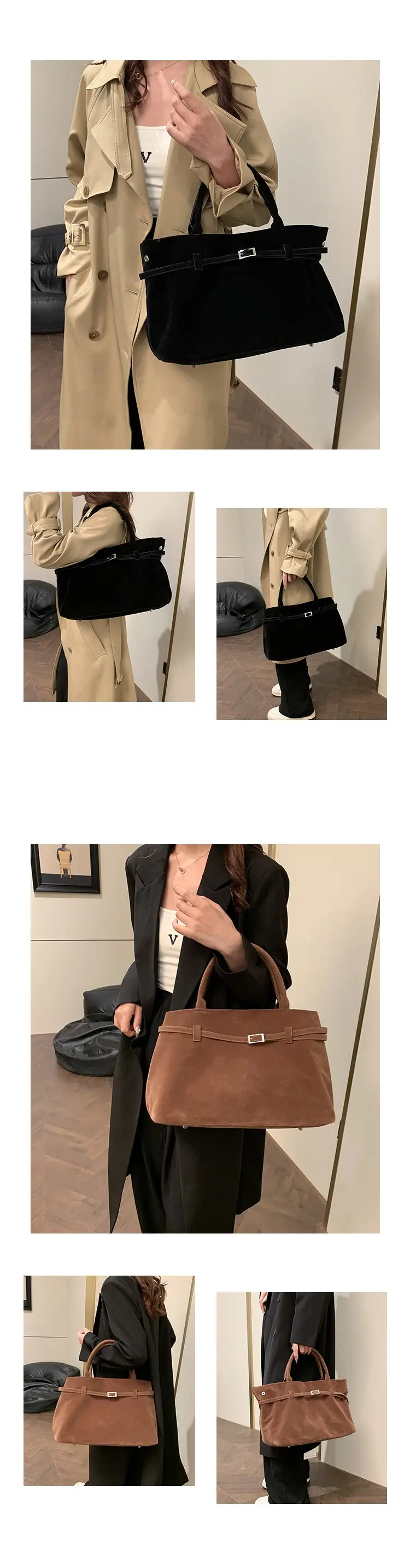 Retro Suede Leather Commuter Bag for Women — feature 10