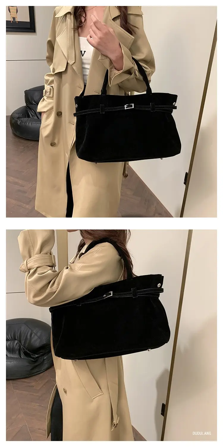 Retro Suede Leather Commuter Bag for Women — feature 12