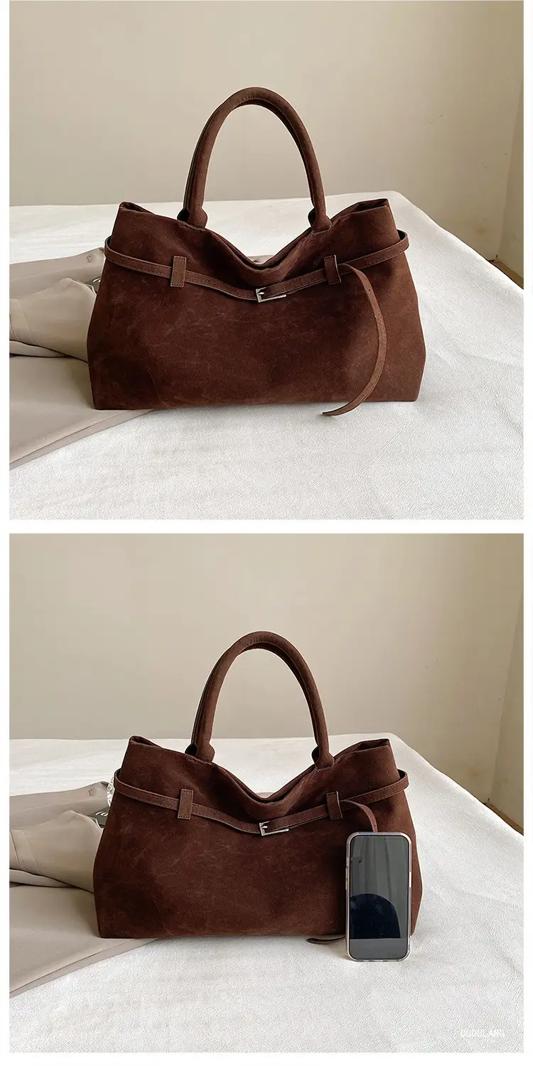 Retro Suede Leather Commuter Bag for Women — feature 6
