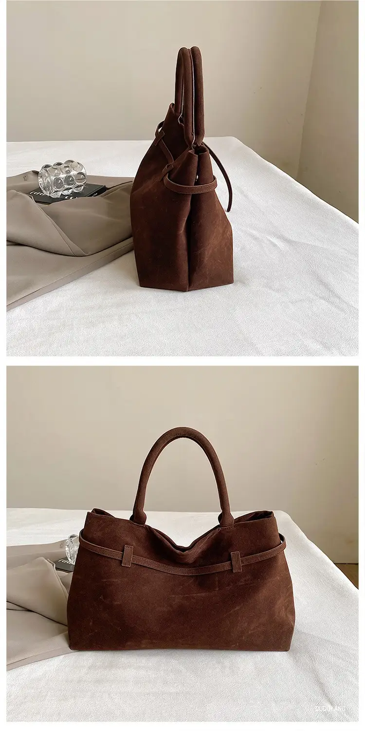 Retro Suede Leather Commuter Bag for Women — feature 7