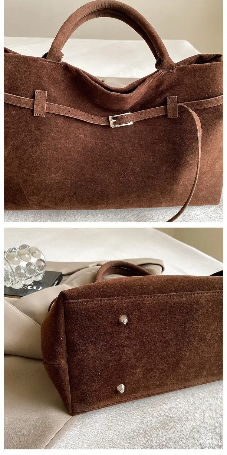Retro Suede Leather Commuter Bag for Women — feature 8