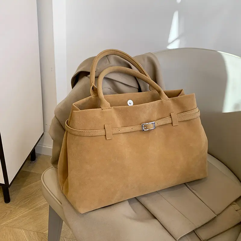 Retro Suede Leather Commuter Bag for Women