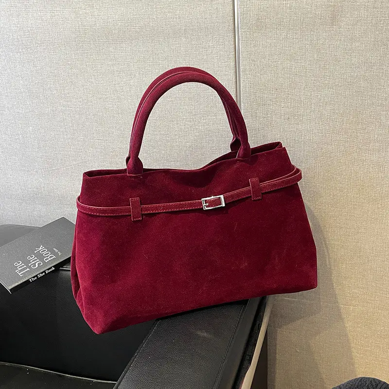 Retro Suede Leather Commuter Bag for Women