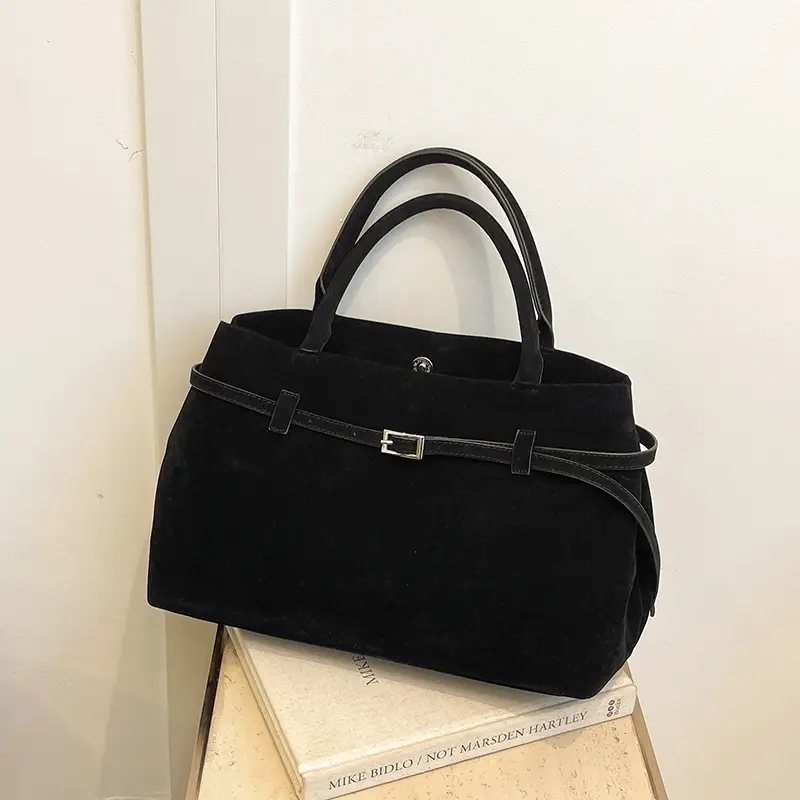 Retro Suede Leather Commuter Bag for Women
