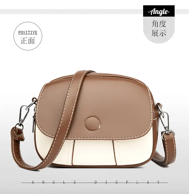 Women Crossbody Bag Mini Multi Layered Brown White — feature 23