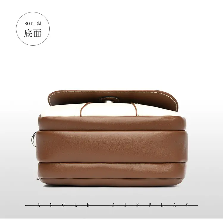 Women Crossbody Bag Mini Multi Layered Brown White — feature 27