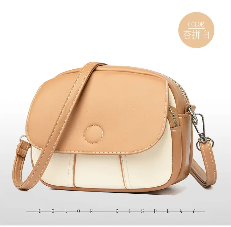 Women Crossbody Bag Mini Multi Layered Brown White — feature 29