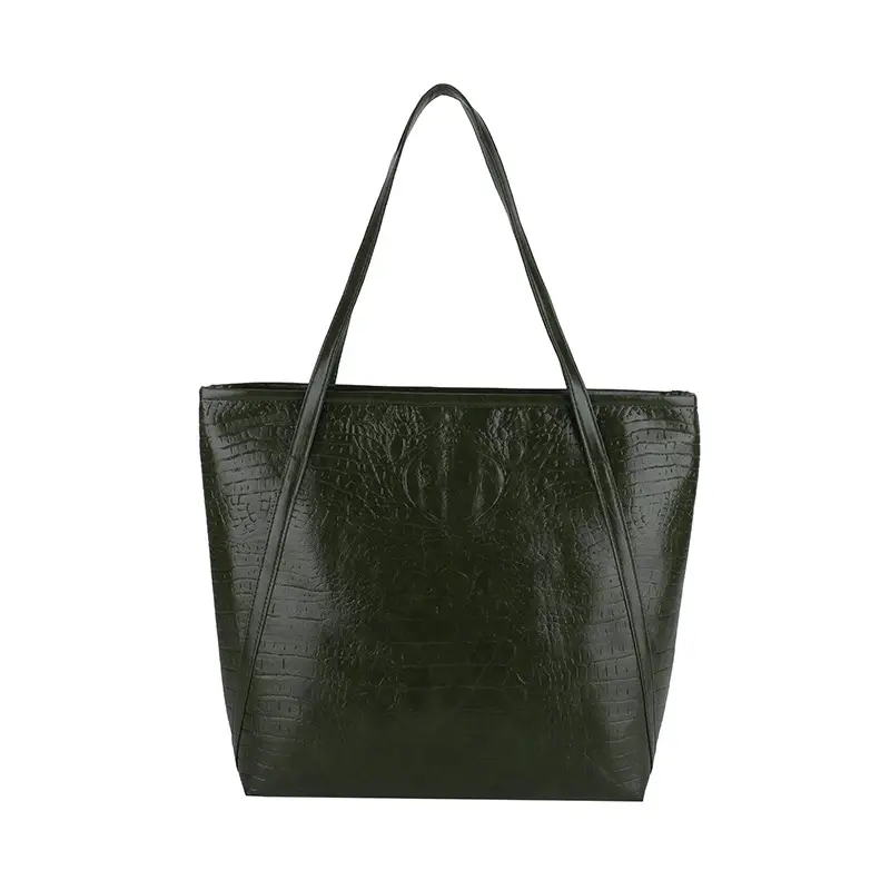 Green Croc Embossed Women's Large Tote Bag - Image 13